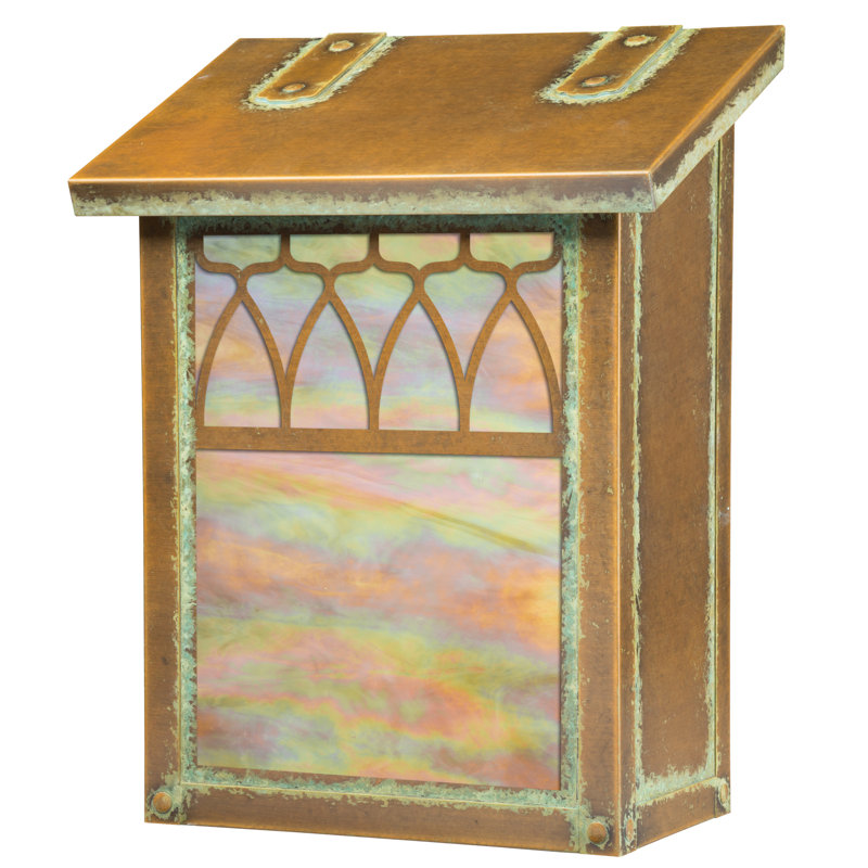Boîte aux lettres murale Abingt, Vert nouveau, Or irisé