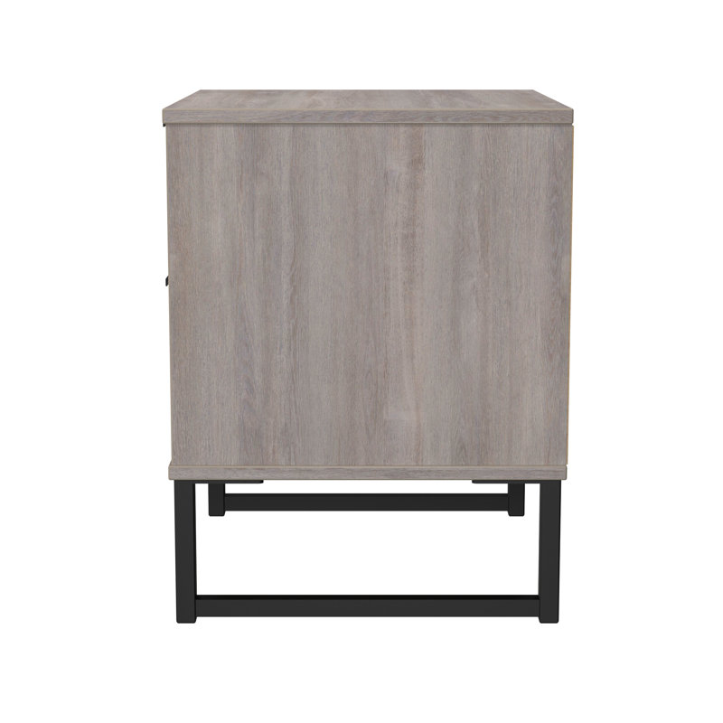 Peacham 45cm W Manufactured Wood Bedside Table, Grey