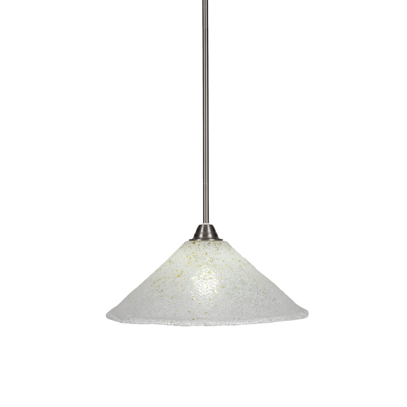 Luminaire suspendu en verre Ayrshire Paramount, H 58,5 po x l 16 po x P 16 po, Blanc, Nickel brossé