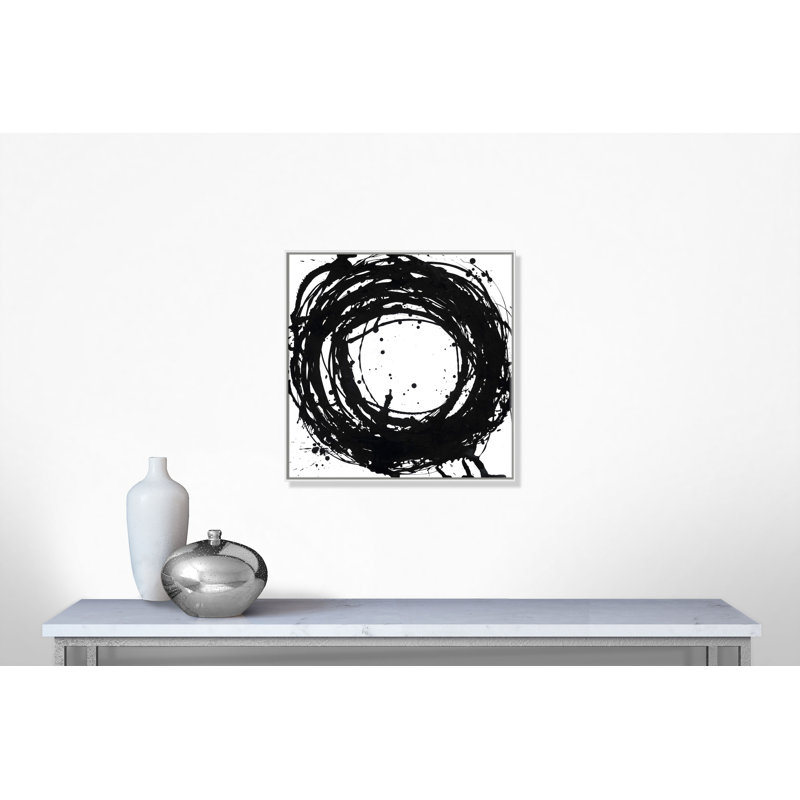 Energetic Swirl - Floater Frame Print on Canvas, White Framed, 91cm H x 91cm W x 5.1cm D