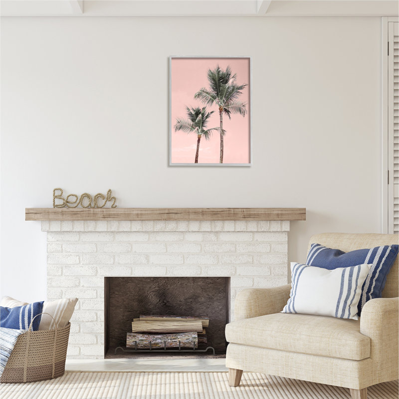 «Stupell Industries Pink Summer Palm Trees», art mural sur toile par Natalie Carpentieri, H 21 po x l 17 po x P 1,7 po