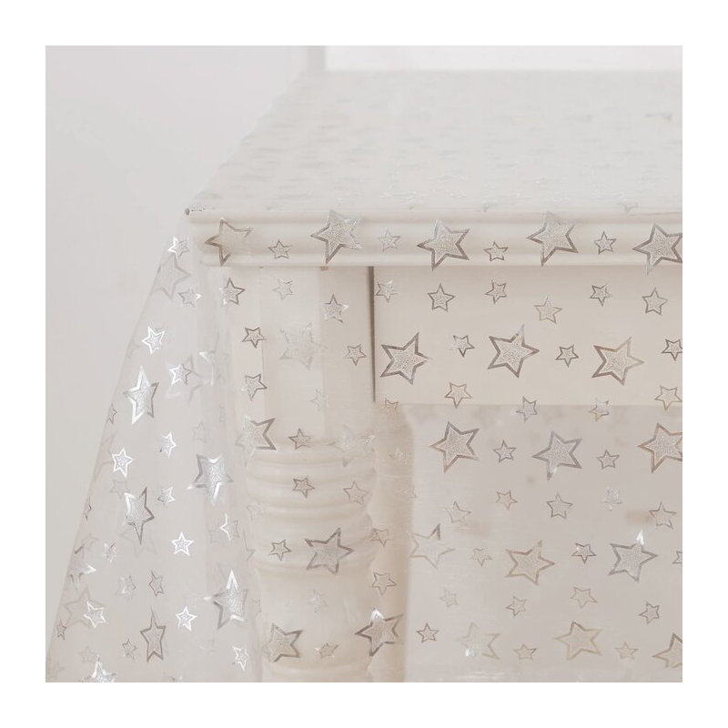 Organza Sheer Rectangular Star Tablecloth