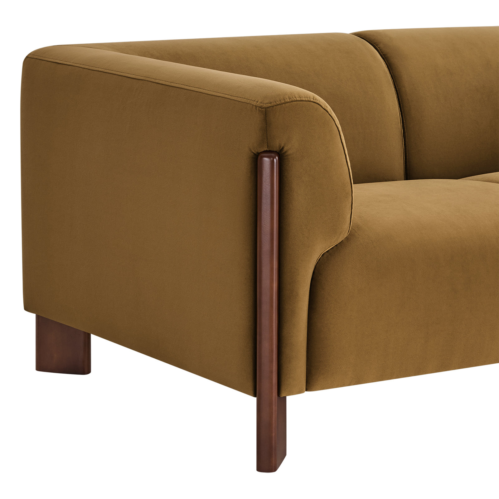 Wanetta 66'' Upholstered Sofa With Solid Wood Leg, Soren Olivine Velvet