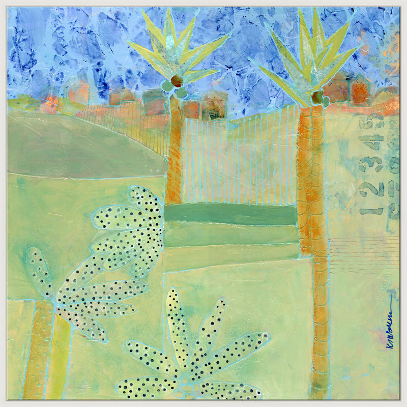 Under The Palms Giclee On Canvas by Jill Krasner, White