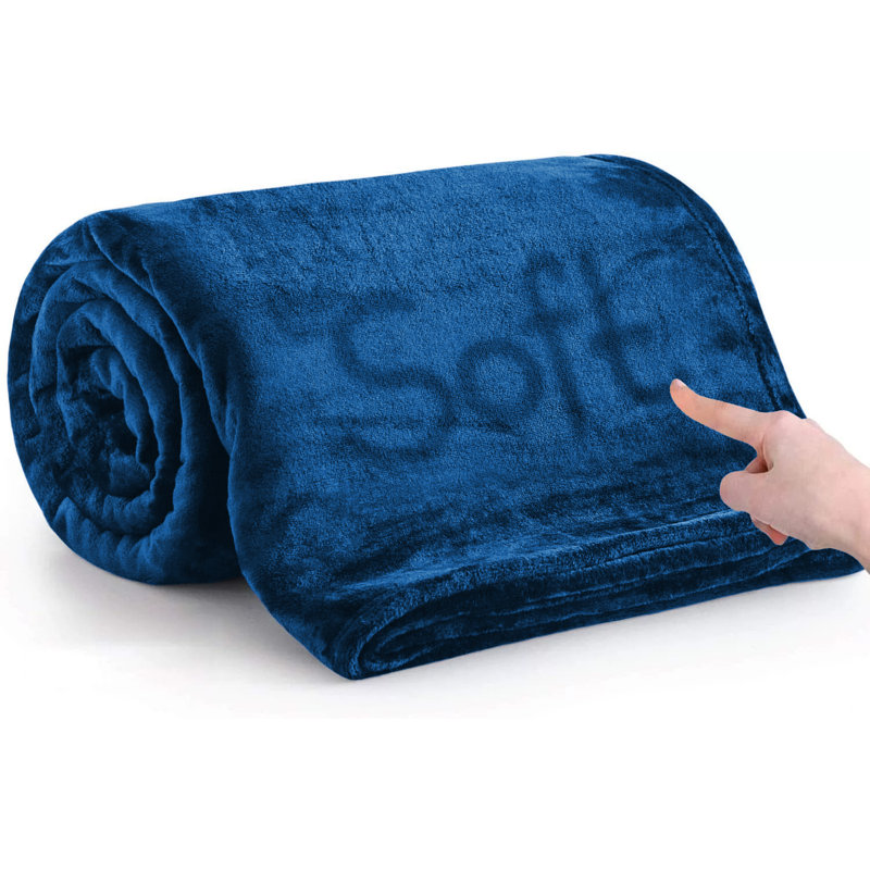 Reversible Plain Weave Fleece Throw Blanket, Super King, Teal