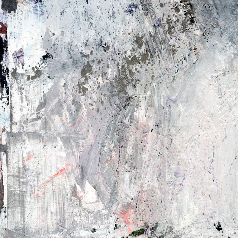 White and Gray Abstract Artist Enhanced Canvas Print, 20" x 20"