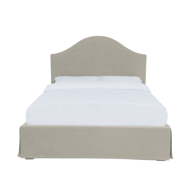 Lit plateforme tapissier Samantha, Reine, Crème