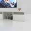 Meuble télé à DEL, console télé avec armoire de rangement, centre de divertissement moderne avec cordon d'alimentation