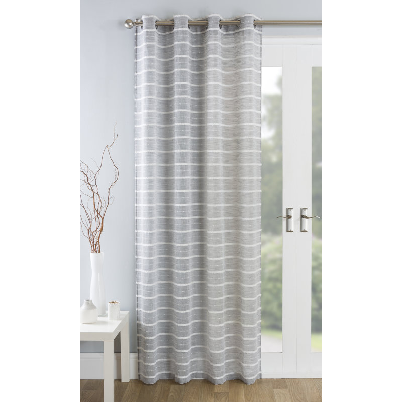 Walsh Semi Sheer Curtain Single Panel, Grey, Width 140cm x Drop 229cm