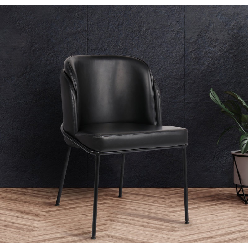 Chaise de salle à manger Jagger, Cuir végétalien noir