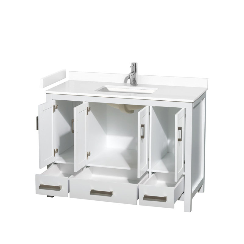 Sheffield 48" White Cultured Marble Bathroom Vanity