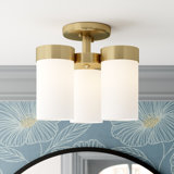 Preston Glass Semi Flush Mount