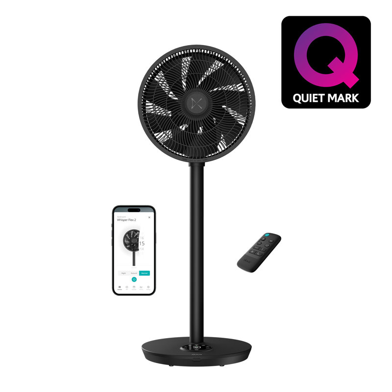 Duux Whisper Flex 2 Smart Pedestal Fan, Black
