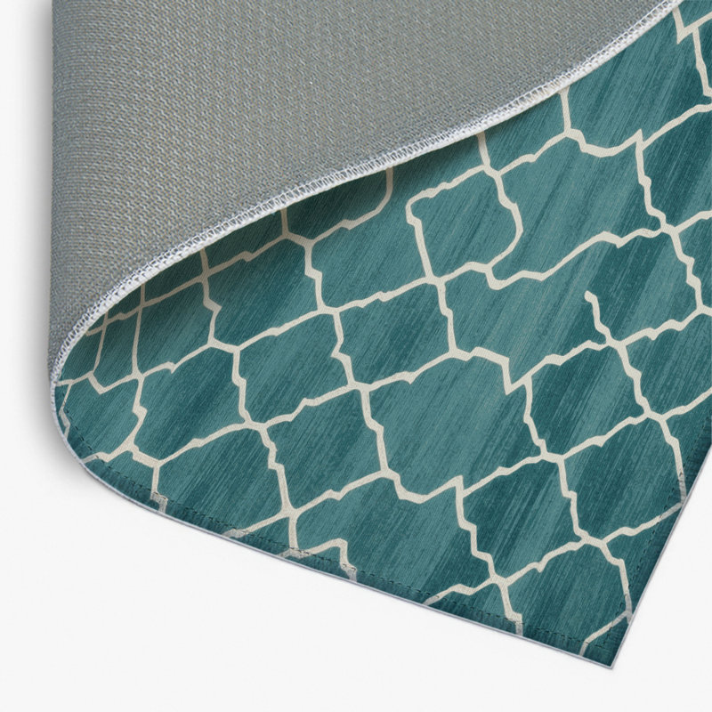 Tapis bleu intérieur et extérieur Trellis, Rectangulaire 2 pi x 3 pi
