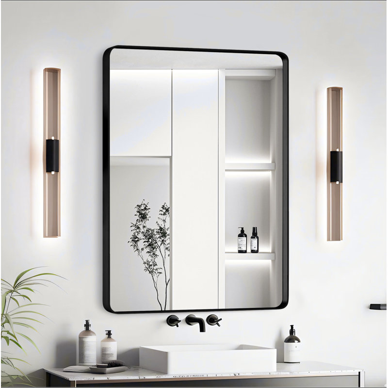 Miroir de salle de bain, Noir, 30" x 20"