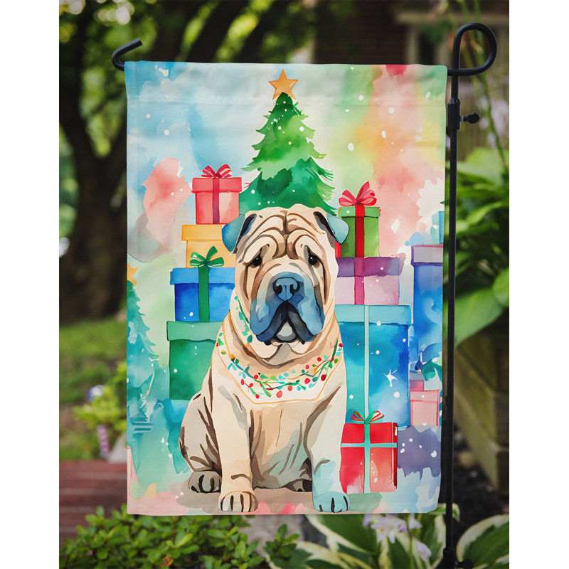 Polyester double face Noël, H 15,5 po x l 11,25 po
