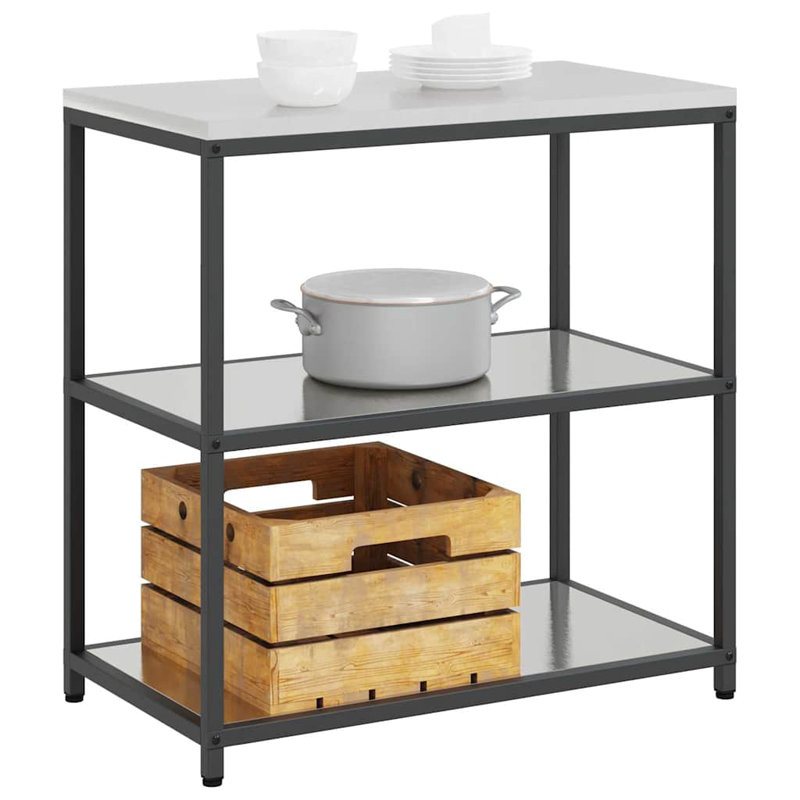  Kitchen Storage Shelf With Shelf Silver Stainless Steel