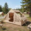 Tente de camping gonflable résistante aux rayons UV pour 4 à 6 personnes avec 4 fenêtres moustiquaires respirantes et 2 portes à fermeture à glissière pour le camping en plein air