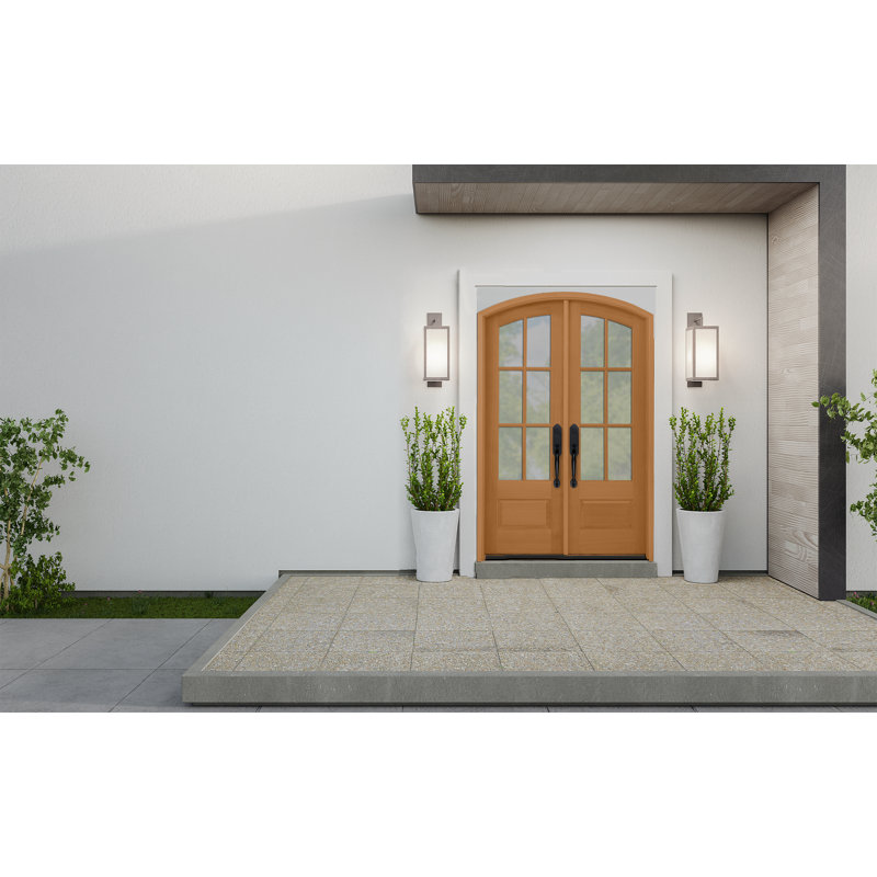 Porte d'entrée prémontée en acajou brut plaqué Acadian par paire Prestige, H 96 po x l 60 po x P 1,75 po