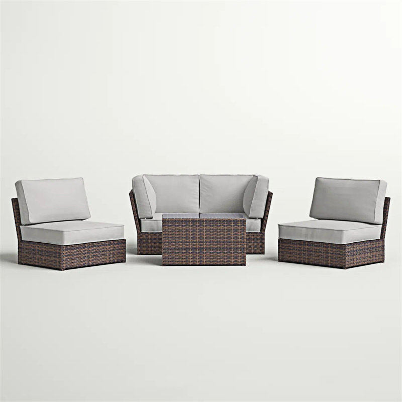 Outdoor Wicker Sofa Set With Cushions