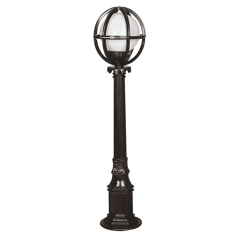 Lampadaire noir câblé 1 lumière H 35 po (double)