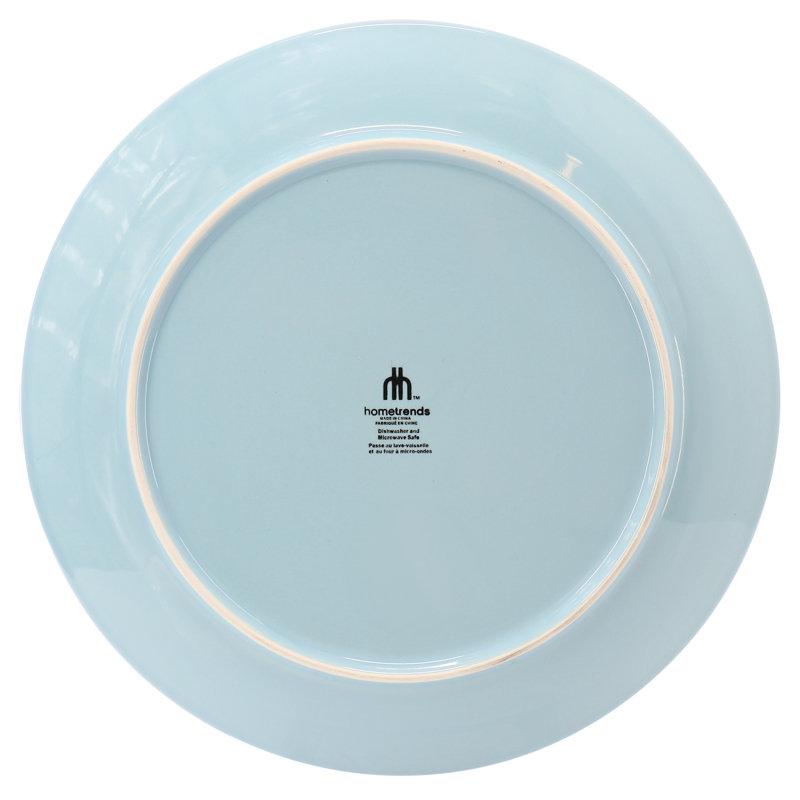 Assiette plate en grès 10,6 po, ensemble de 4, Bleu