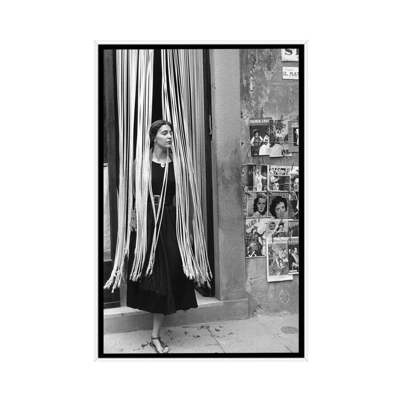 American Girl Series Jinx in Beads (Florence, Italy 1951) 1 Piece Wall Art on Canvas, 66.04 cm H x 45.72 cm W, White Framed