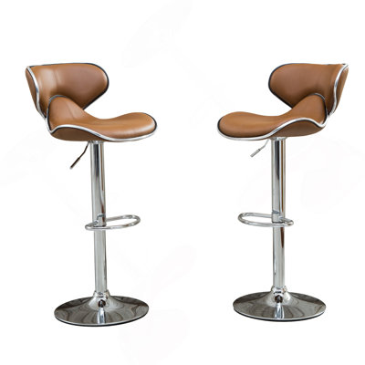 Ensemble de 2 tabourets pivotants réglables Masaccio avec base chromée Airlift