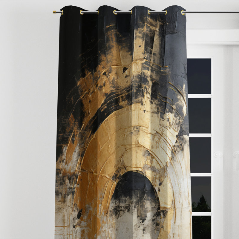 Aulis - Rideau à œillets moderne - Velours obscurcissant - 1 panneau, L 52 po x L 120 po, Œillets dorés