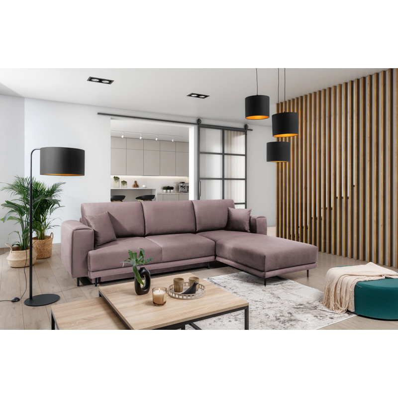 Aecca 4 Seater Sofa Bed, Light pink, Right facing