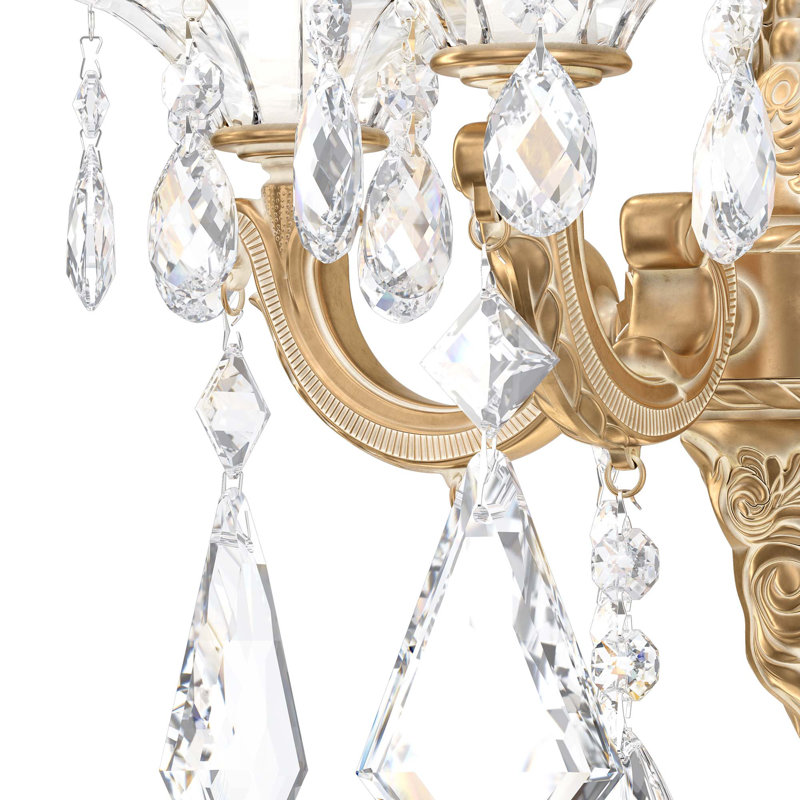La Scala Candle Wall Light, Parchment Gold, Strass Clear