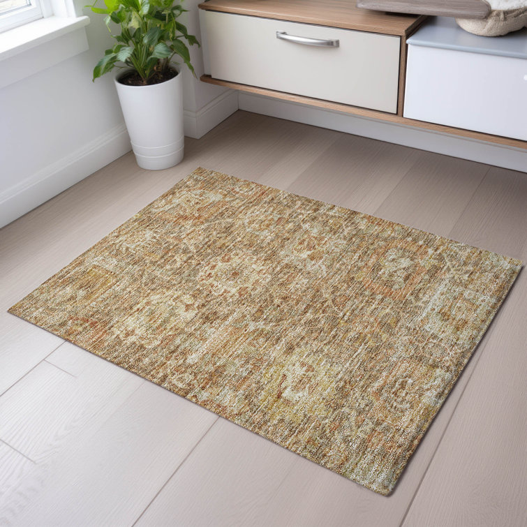 Premium Machine Washable Wayne AMF1101 Damask Rug