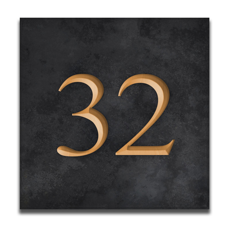 Velia 17.78cm H Stone House Number, 32, Gold