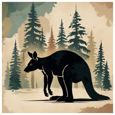 Housses de couette Kangaroo Silhouette Forest