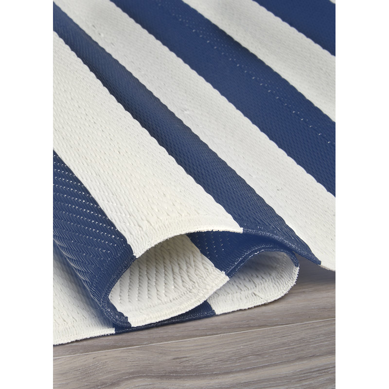 Tapis d'extérieur Mayur, Bretagne - bleu / blanc, Rectangle 9 pi x 12 pi