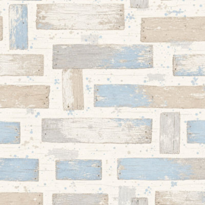 Papier peint adhésif bleu délavé Peel and Stick Shabby Chic 23,6 po x H 118 po