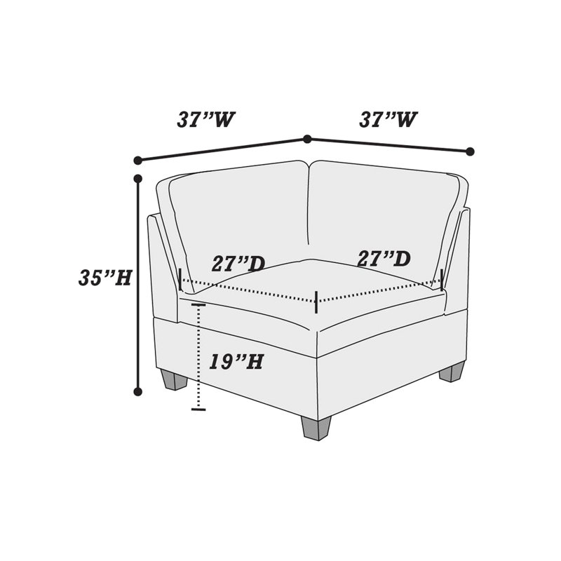 Chenille grise modulaire 8 pièces - rembourrée de mousse pour la maison avec 4 canapés d'angle, 3 fauteuils sans accoudoirs, canapés et fauteuils de salon à dossier coussiné