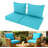 Fade Resistant Outdoor Chair Cushions Set Of 2, Deep Seat Patio Cushions 25.6 X 25.6 With Removable Cover, 28D High Resilience Foam Replacement Outdoor Seat Cushions With For Sofa, Adirondack Chair, Sectional,Lake Blue-124896482-124896495