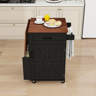 August Grove® Kitchen Cart with Drop Leaf, Drawer, Storage Cabinet ...