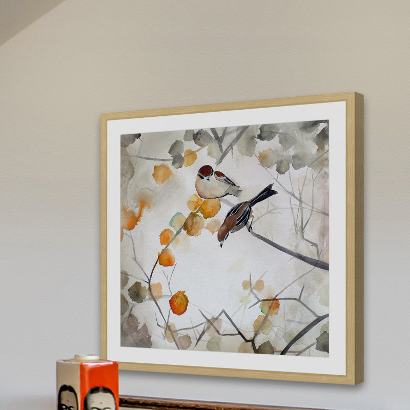 " Fall Birds " by Christine Lindstrom, 18" H x 18" W x 1.5" D