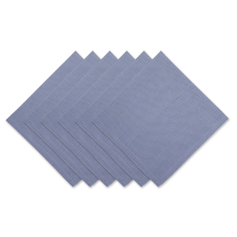 Reisman 100% Cotton Square Napkin, Stonewash Blue