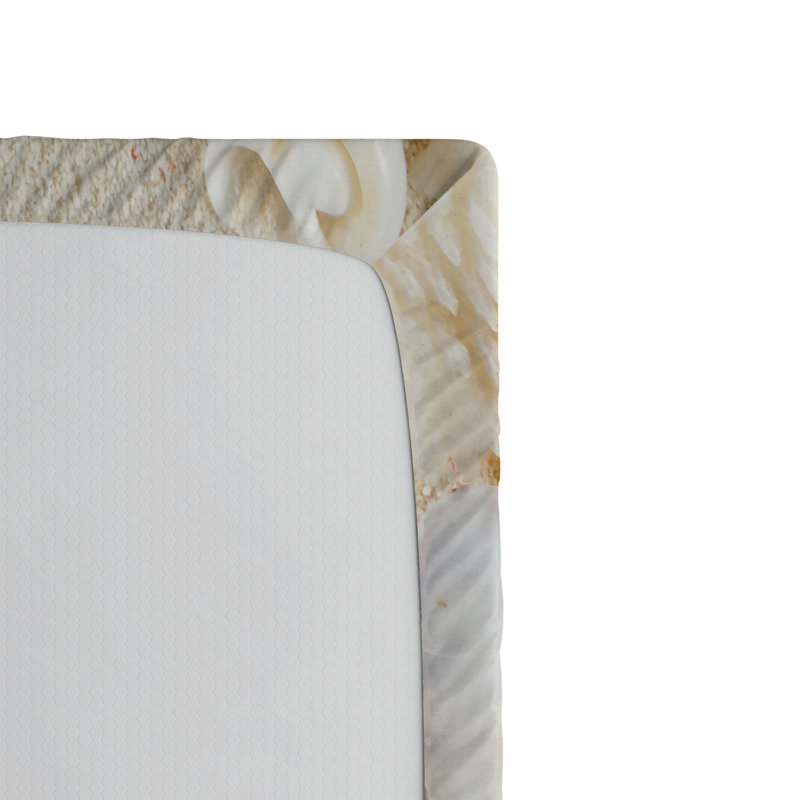 Drap-housse romantique Ambesonne, ensemble de 2 coquillages étoile de mer beige crème, Drap-housse de taille simple