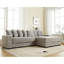 Canapés surdimensionnés en deux pièces, canapé en L, velours côtelé, méridienne droite, avec accoudoirs, huit coussins décoratifs, canapé d'angle, facile à assembler, gris