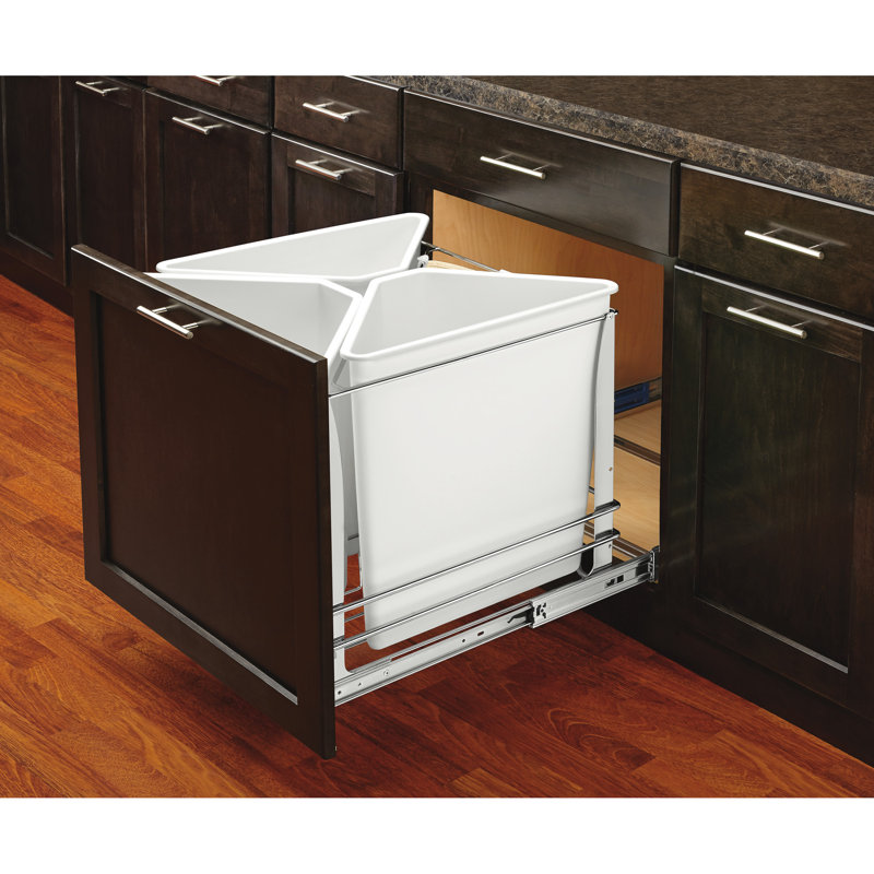 Rev-A-Shelf Multi-Container Pull Out Multi-Container Waste/Recycling System, White