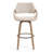 Beasley Beige Fabric Bar Stool with White Washed Wood Legs