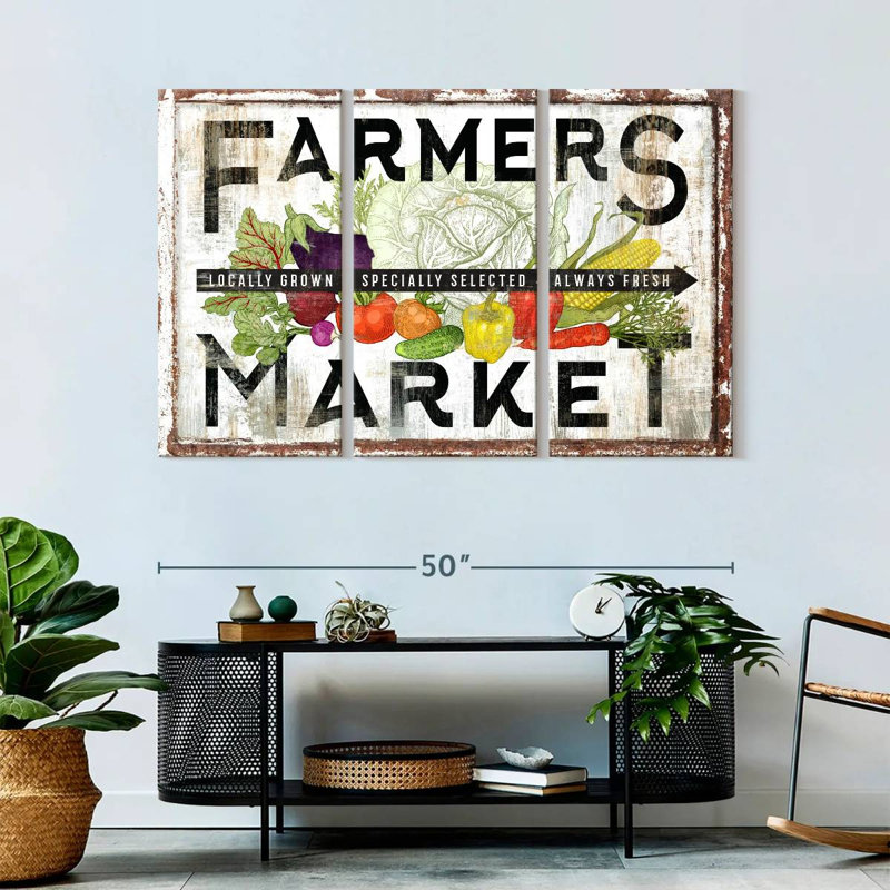 «Farmers Market», reproduction sur toile, H 50 po x l 32 po x P 1,25 po