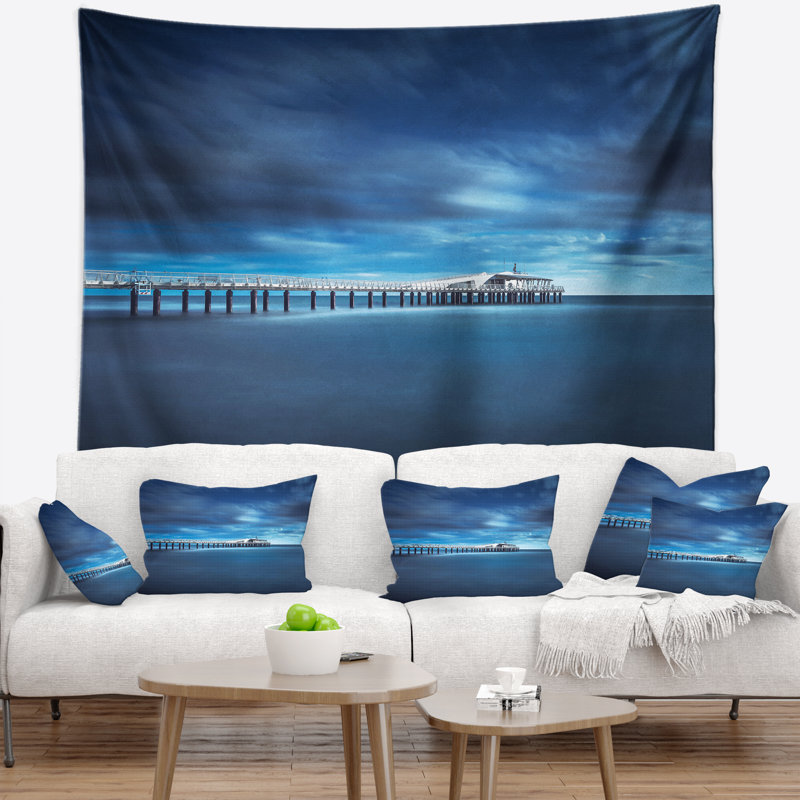 Tapisserie «Seascape Skyy Cloudy Calm Blue Waters», H 50 po x l 60 po