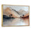 «Watercolor River Drift Mountains», reproduction d'art sur toile, paysage orange