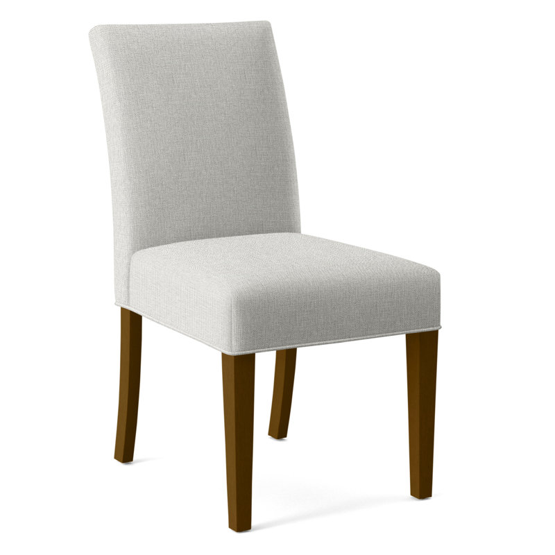 Manhattan Upholstered Dining Chair, Havana Finish, White Performance Fabric; 0851-94
