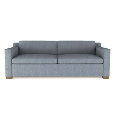 Mercer Beige Fabric Oversized Foam Sofa with Track Arms